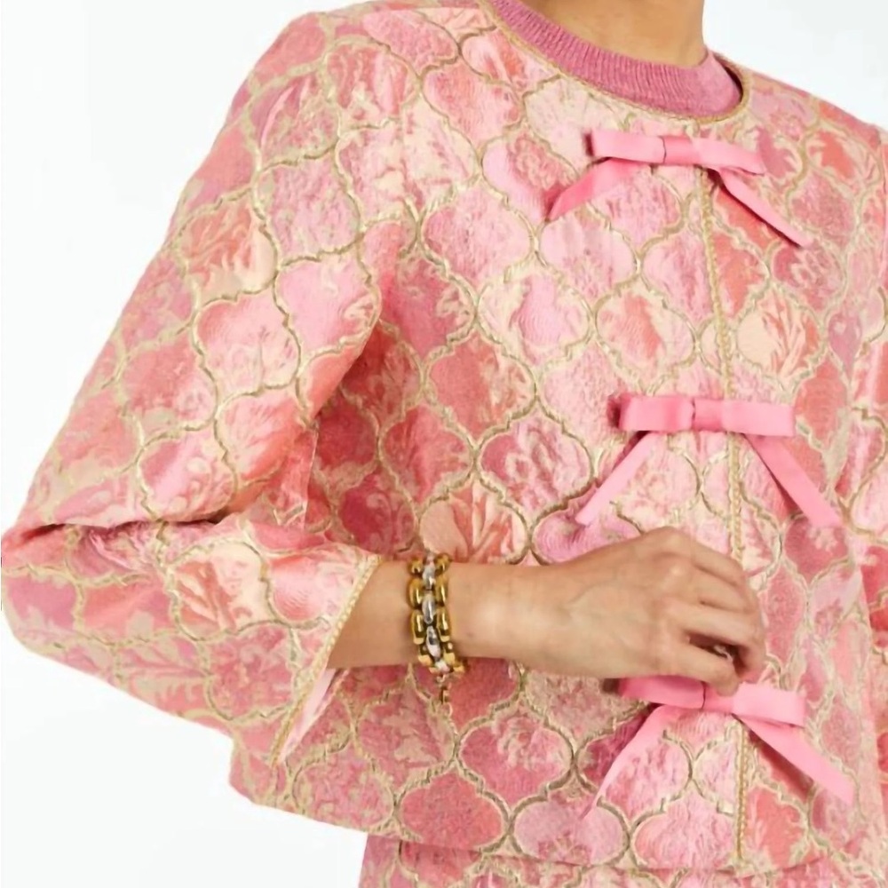Mestiza New York Leandra Bow Jacket in Gilded Pink 2 - Picture 2 of 2